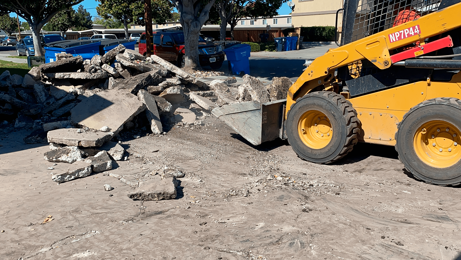 concrete sidewalk demolition